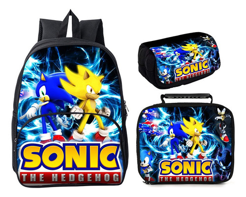 Super Sonic Backpack - Juego De 3 Bolsas Para El Almuerzo