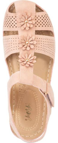 Sandalia Confort Flores Mujer Shosh Rosa