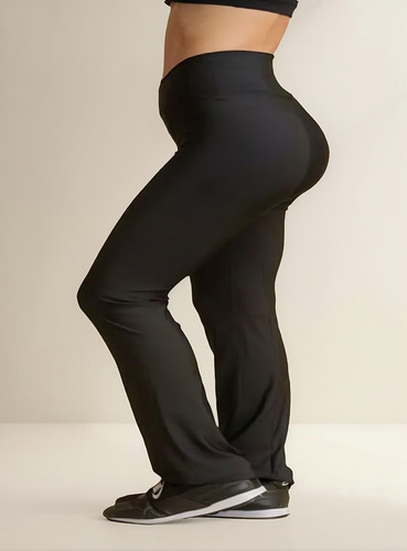 Calza Larga Recta Mujer Aptitud Con Cintura Cruzada Fitness