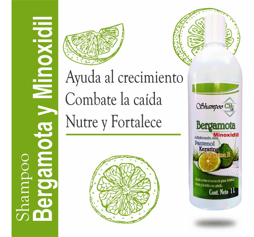 Shampoo De Bergamota Y Minoxidill Adicionado Con Keratina 1l