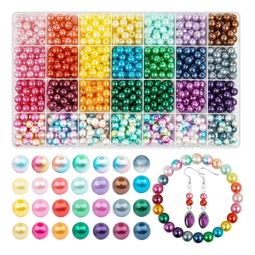 900 Cuentas De Perlas De 0.315 In Para Hacer Joyas, 28 Color