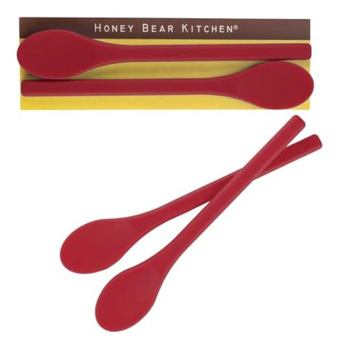 Honey Bear Kitchen Cuchara Agitadora De Silicona (juego De 2