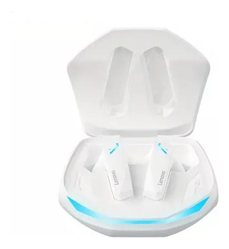 Audífonos in-ear gamer inalámbricos Lenovo ThinkPlus GM2 PRO GM2 PRO blanco con luz  azul LED