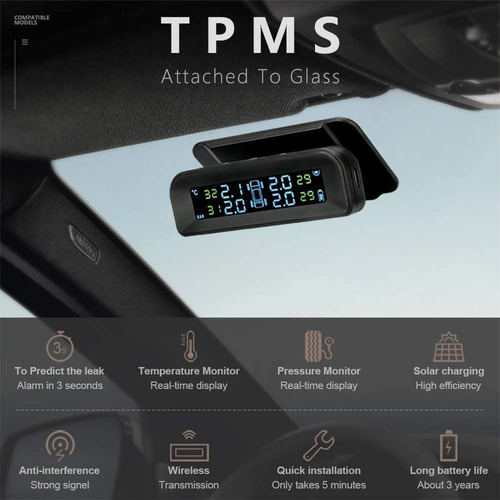 Solar Tpms Sistema De Monitoreo De Presión Auto Neumáticos