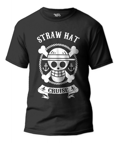 Polera Straw Hat One Piece Anime Mangas Ters Textil