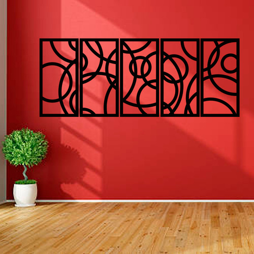 Cuadro Decorativo Circulo Abstracto Grande Calado Mdf 105x45cm Deco Primera Junta