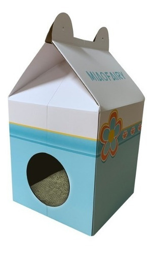 Imagen 3 de 5 de Cajita Para Gatos Con Rascador Incluido Y Hierba Gatera