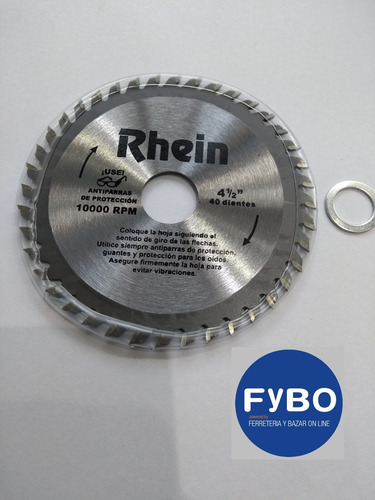 Sierra Circular Corte 4 1/2 X 36 Dientes Rhein
