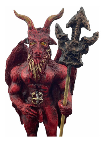 Estatua Baphomet Negro Macho Cabrío Lucifer 40 Cm Resina
