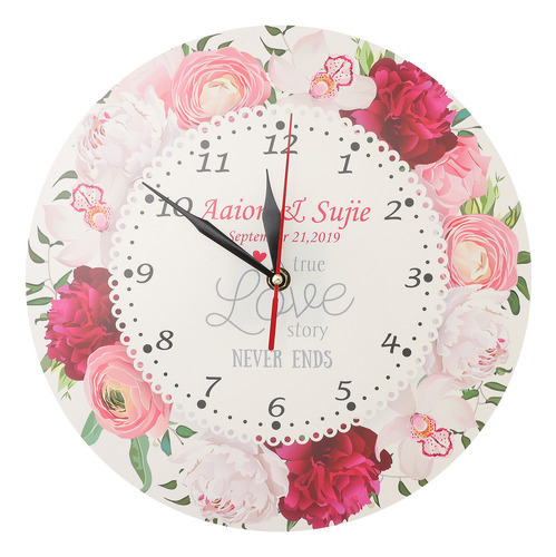 Reloj De Témpera Para Decoración De Pared, Flores Y Oficina