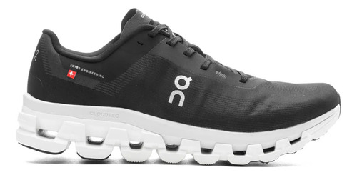 Zapatillas On Cloudflow 4 Black White Hombre Running - Paseo