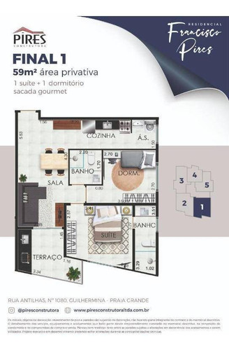 Imagem 6 de 14 de Apartamento, 2 Dorms Com 60 M² - Guilhermina - Praia Grande - Ref.: Nco135 - Nco135