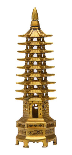 Brasstar Laton Feng Shui Estatua Wenchang Pagoda Capa 9 6.3