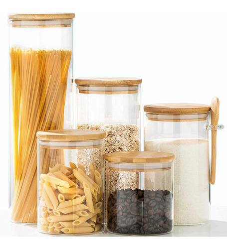 Erised Glass Jars Set Of 5 Food Storage Containers Airtight