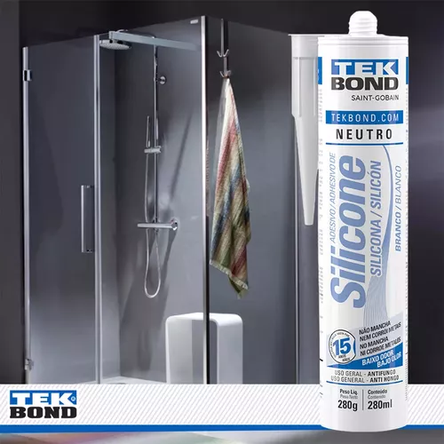 IDEABOND - 280ml Cartuchos de sellador de silicona antimoho blanco  transparente de 300 ml para baño y