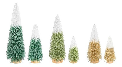 Arboles De Navidad Miniatura Para Decoracion 3 Colores 6 Pz