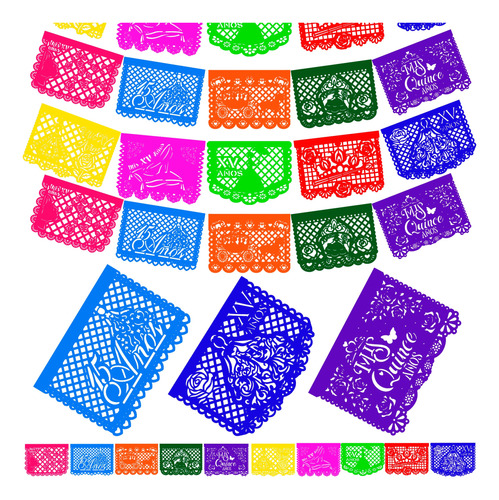 Papel Picado - Tira Decorativa De Papel Xv Años