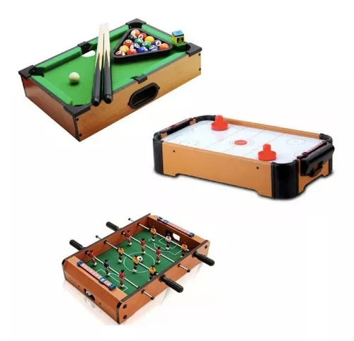 Mesa de Jogo 3x1 Pano Vinho (Bilhar / Tenis de Mesa / Botão) PROCÓPIO COM  TAMPO E KIT