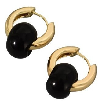 Aretes Argolla Para Mujer Bañado En Oro 18k