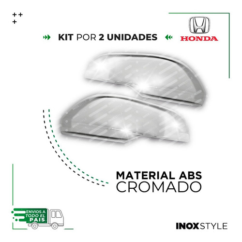 Kit 2 Cachas Cubre Espejos Cromados Para Honda Hrv Hr-v 2015 2016 2017 2018 2019 2020 Juego De Accesorios X2