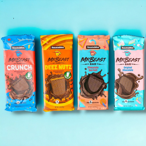 Mr Beast Chocolates Grandes 60 Gr 4 Pzs