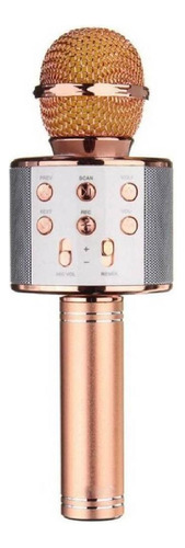 Micrófono Wsier WS-858 Dinámico Omnidireccional color rosa oro