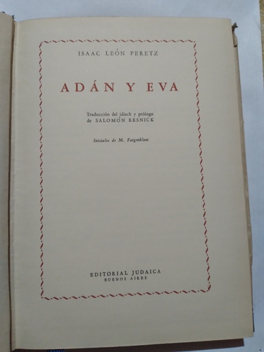 Adán Y Eva: Isaac León Peretz (Usado)