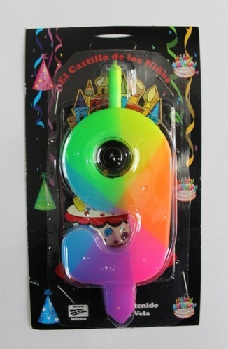 Vela Numero Pastel Fiesta Mecha Mágica Multicolor Azul Rosa