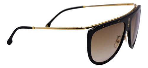 Anteojos De Sol Carrera Car1023/s 2m286, Color Dorado/negro Con Marco De Acetato Color Negro, Lente Café De Sol