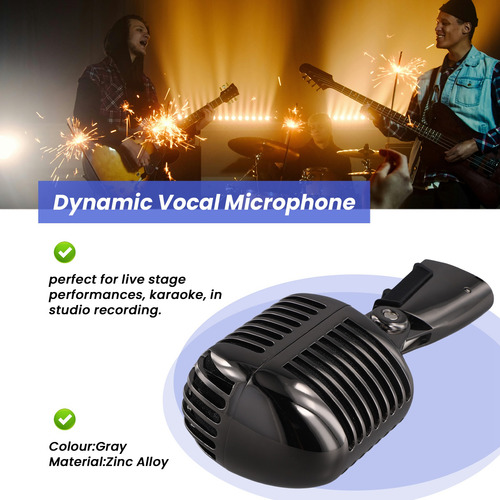 Microfone Vocal Dinâmico Retrô Clássico Queenly-professional