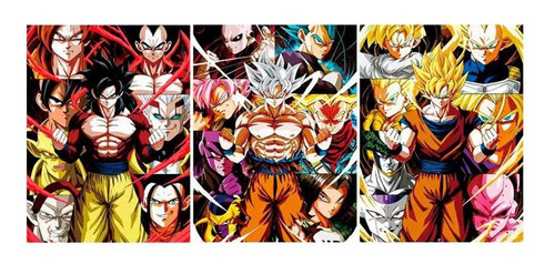 Cuadros 3d Goku Ultra Instinto 3x1 Dragon Ball Super | Cuotas sin interés