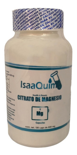 Imagen 1 de 4 de Citrato De Magnesio Isaaquim 600mg 130 Capsulas Envio Full