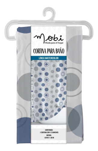 Imagen 1 de 1 de Cortina Para Baño Mobi Watercolor 1.8m X 1.8m Varios Diseños