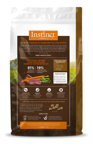 Imagen 2 de 6 de Croquetas Instinct Pato 4.5 Kg Para Gatos Todas Las Edades