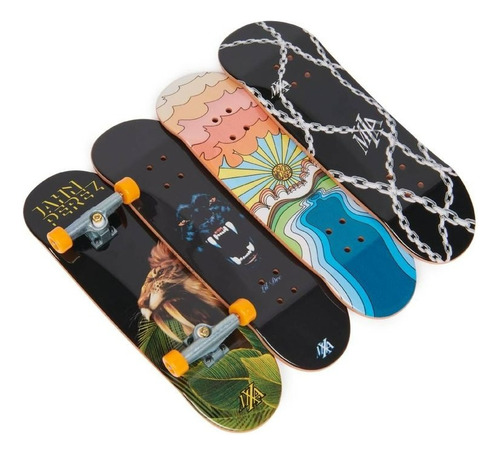 Tech Deck Pack De 4 Finger Skate Patineta Dedos + Accesorios