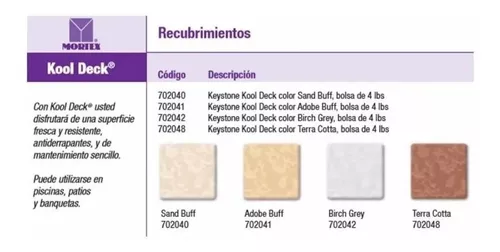 Kool Deck Adobe Buff Para Banquetas Exteriores De Albercas en venta en  Culiacán Sinaloa por sólo $ 1,  Mexico
