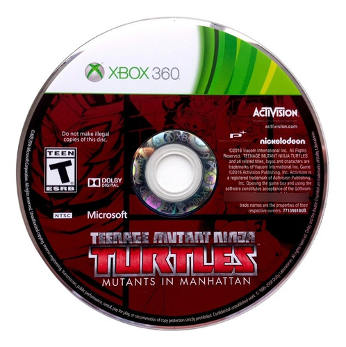 Teenage Mutant Ninja Turtles Mutants In Manhattan Xbox 360 (Reacondicionado)