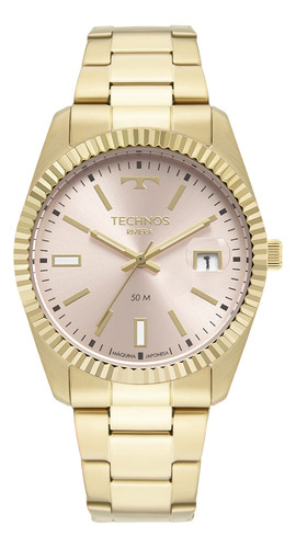 Relógio Technos Prata Dourado Feminino Riviera 2115nal/1t