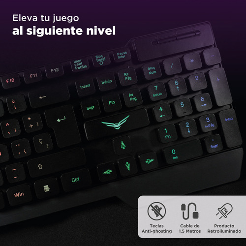 Gaming Naceb Fallen NA-0951 Kit De Teclado Y Mouse Fallen Con 19 Teclas Anti-Ghosting