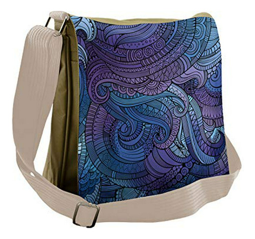 Bolso De Mensajero - Ambesonne Abstract Bag, Ocean Inspired 