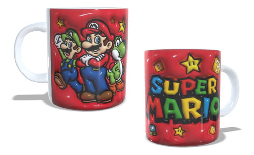 Taza De Plástico Super Mario Bros Efecto 3d  M1