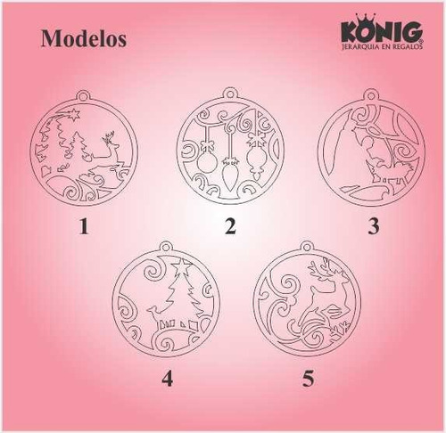 Imagen 7 de 7 de Esferas Decorativas Mdf Para Árbol Navideño Láser 10 Piezas