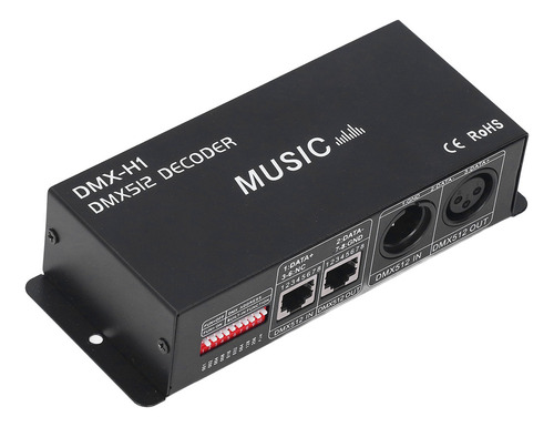 Controlador Decorder Led 4 Canais Dmx 512 Rgb Ajustável