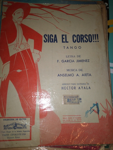 Partitura Tango Siga El Corso Garcia Gimenez Anselmo Aieta