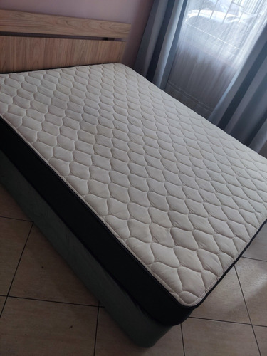 Cama Box Americano 2 Plazas Excellence + Velador