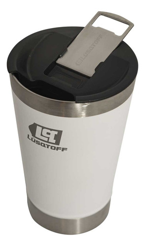 Jarro Vaso Térmico Con Tapa 530ml Acero Inox Blanco Lusqtoff