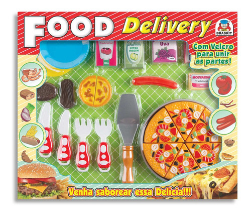 Imagem 1 de 2 de Kit Food Delivery Pizza Com Velcro Braskit 8602