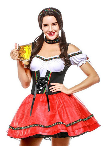 Disfraz Alemán De Oktoberfest For Mujer, Traje De Cerveza B