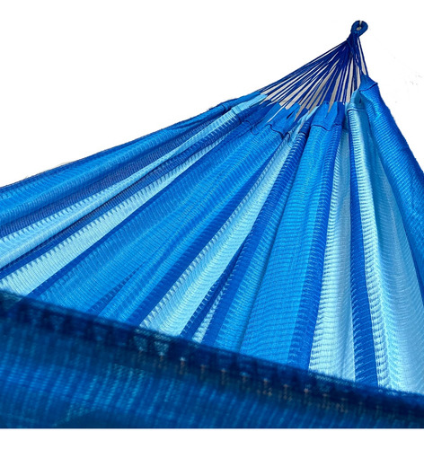 Imagen 4 de 7 de Hamacas 100% Yucatecas De Nylon Colorida Azul