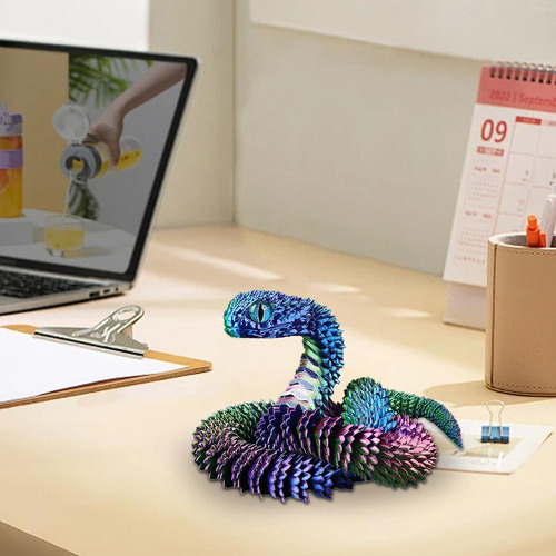 . Serpiente Impresa En 3d Realista Serpiente 3d Estatua De